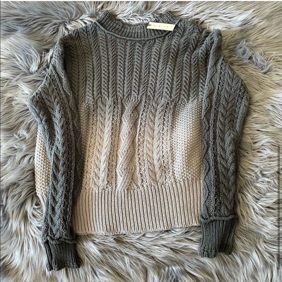 NWOT ANTHROPOLOGIE marci dip-dyed cable knit sweater - Picture 7 of 7
